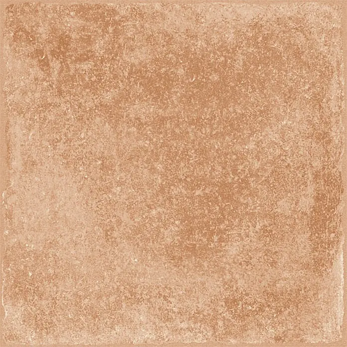 Feinsteinzeug in Terrakotta natürlicher Terrakottaoptik 30x30 -  - Quadratische, terrakottafarbene Keramikfliese mit strukturierter, rustikaler und leicht gesprenkelter Oberfläche.