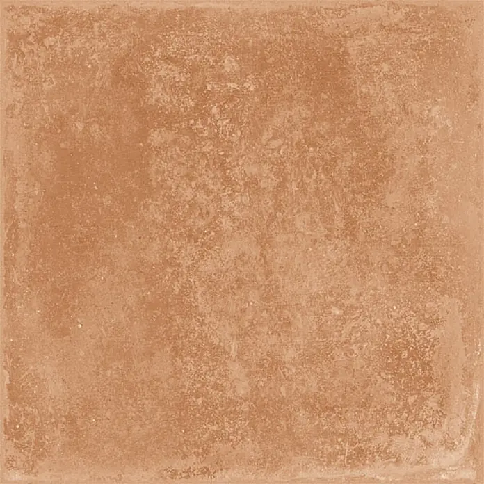 Feinsteinzeug in Terrakotta natürlicher Terrakottaoptik 30x30 -  - Quadratische Terrakottafliese in Erdbraun mit rustikaler, texturierter Oberfläche.