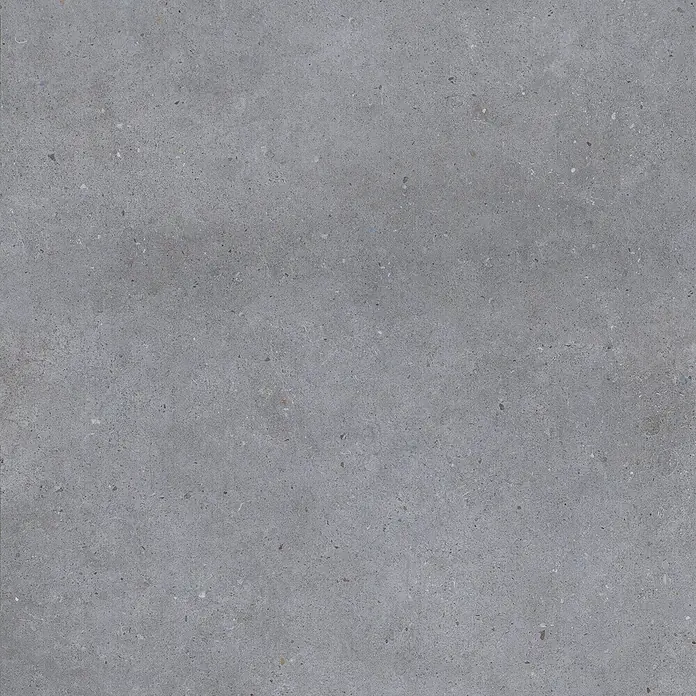 Design-Feinsteinzeug dunkelgrauer matter 120x120 - Italienische Fliesen -  - Gleichmäßige graue Beton- oder Steinoberfläche mit feinen, mehrfarbigen Aggregatflecken.
