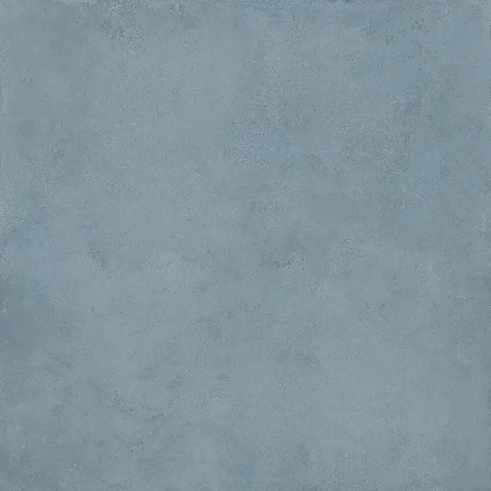 Feinsteinzeug in strukturierter blauer Betonoptik 60x60 - Ital. Fliesen -  - Mattblaue Fliese in Betonoptik.