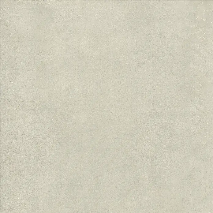 Feinsteinzeug in zeitgenössischer eisweißer Betonoptik 60x60 -  - Hellgrau-beige strukturierte Fliese mit matter, betonartiger Oberfläche.