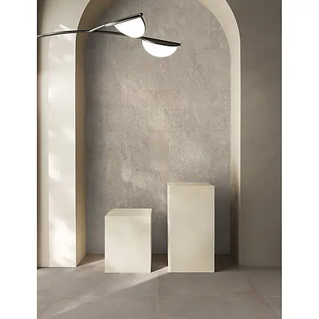 Feinsteinzeug in geäderter beiger Steinoptik 60x60 - Italienische Fliesen