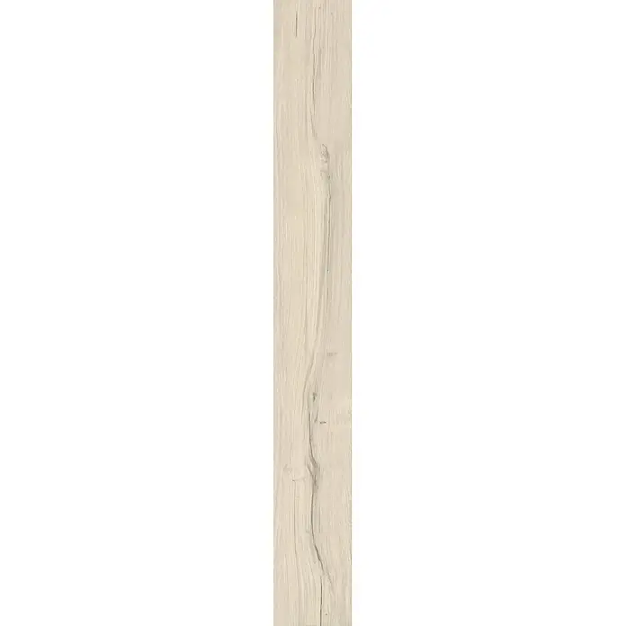 Feinsteinzeug in matter weißer Holzoptik 30x120 - Italienische Fliesen -  - Helle, blasse Holztextur mit natürlicher Maserung und feinen Rissen.