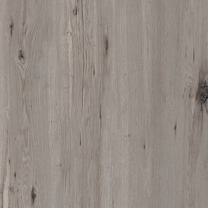 Feinsteinzeug in roher matter grauer Holzoptik 30x120 - Ital. Fliesen -  - Abgenutzte hellgrau-braune Holzstruktur mit ausgeprägter Maserung und dunklen Ästen.