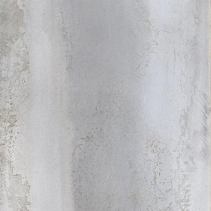 Feinsteinzeug in oxidierter grauer Metalloptik 60x60 - Italienische Fliesen -  - Texturierte hellgraue Fliese mit distressed Metall- oder Betonoptik und subtiler Rostpatina.