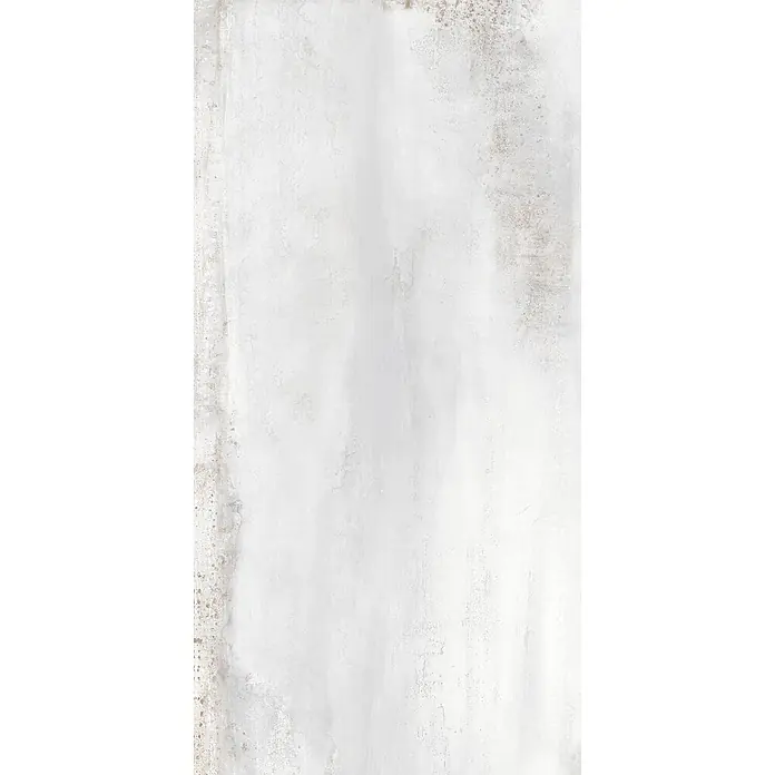 Feinsteinzeug in Metall weißer Betonoptik 60x120 - Italienische Fliesen -  - Hellgraue und weiße Fliese in Betonoptik mit distressed Textur.