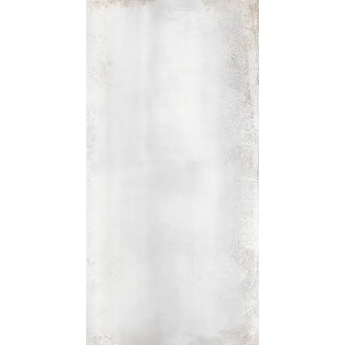 Feinsteinzeug in Metall weißer Betonoptik 60x120 - Italienische Fliesen -  - Hellgraue, cremefarbene Texturfläche mit abgenutzten Rändern.