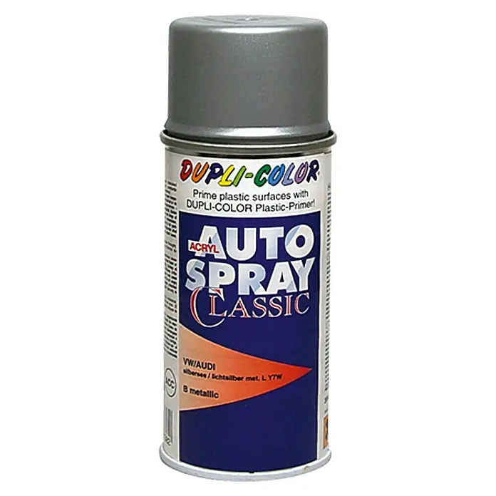 Dupli-Color Acryl-Autospray Classic - Audi/VW, Silbersee/Lichtsilber Metallic, 150 ml - Dose Dupli-Color Auto Spray Classic, ein Acrylspray für VW/Audi in Silbermetallic, ideal zum Grundieren von Kunststoffoberflächen.