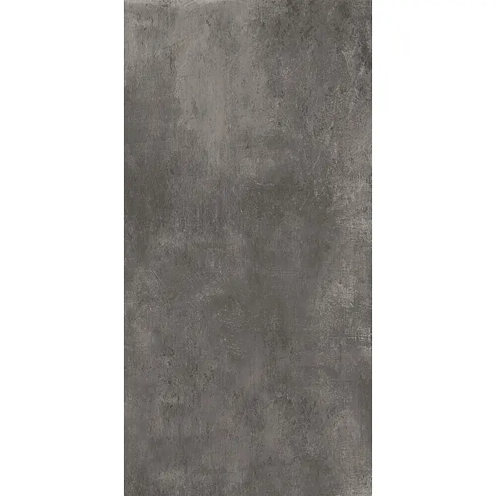 Feinsteinzeug in dunkelgrauer Harzoptik 60x120, rutschhemmend -  - Dunkelgraue, abgenutzte Betontextur mit Used-Look, ideal für Wände oder Böden.