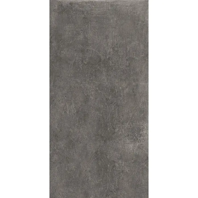 Feinsteinzeug in dunkelgrauer Harzoptik 60x120, rutschhemmend -  - Dunkelgraue, texturierte Oberfläche, möglicherweise Beton oder Stein, mit leichten Farbvariationen.