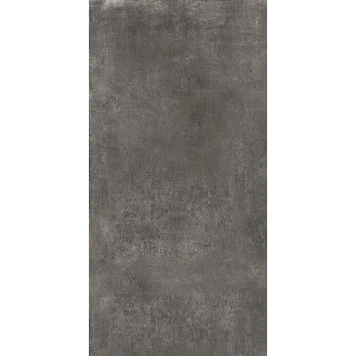 Feinsteinzeug in dunkelgrauer Harzoptik 60x120, rutschhemmend -  - Dunkelgraue strukturierte Oberfläche mit mattem Used-Look, ähnlich Beton oder Zement.