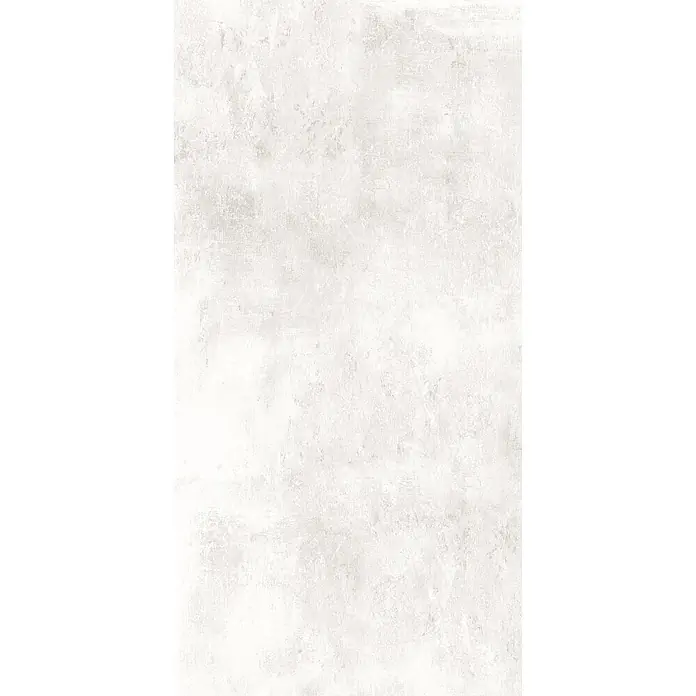 Feinsteinzeug in weißer Harzoptik 60x120, rutschhemmend - Ital. Fliesen -  - Hellgraue, verwitterte Textur, die an abgenutzten Beton oder Putz erinnert.