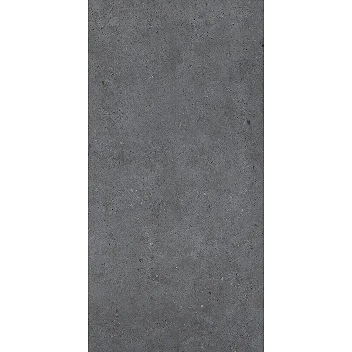 Feinsteinzeug in matter anthrazitfarbener Betonoptik 60x120 - Ital. Fliesen -  - Dunkelgraue, gesprenkelte Betontextur.