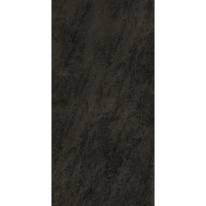 Feinsteinzeug in schwarzer Steinoptik 30x60 - Italienische Fliesen -  - Dunkle, stark texturierte Oberfläche, die an rauen Stein oder Beton erinnert, geeignet für Industrieböden oder Wandverkleidungen.