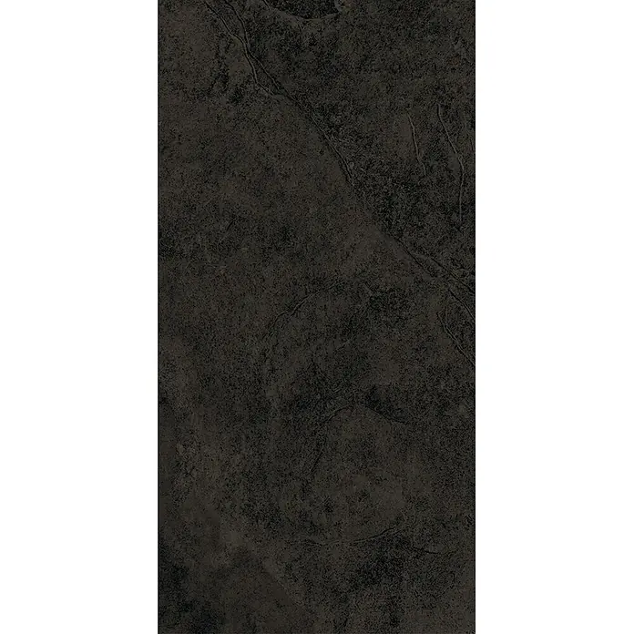Feinsteinzeug in schwarzer Steinoptik 30x60 - Italienische Fliesen -  - Dunkelgraue, strukturierte Oberfläche in Steinoptik mit feinen Maserungen.