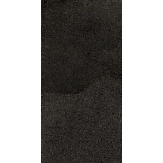 Feinsteinzeug in schwarzer Steinoptik 30x60 - Italienische Fliesen -  - Dunkelgraue strukturierte Fliese mit natürlichem, wellenförmigem Design.