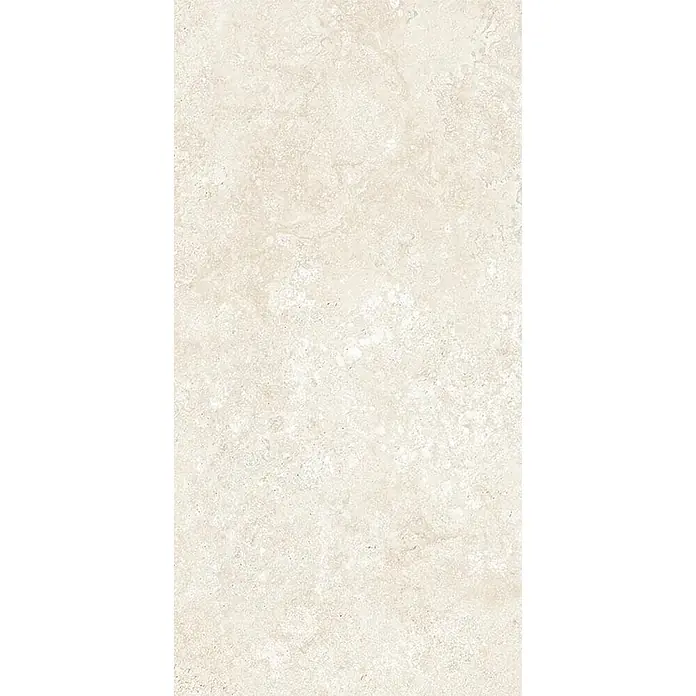 Feinsteinzeug in weißer Steinoptik 60x120, 20 mm, rutschhemmend -  - Cremefarbene, strukturierte Fliese.
