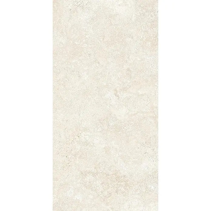 Feinsteinzeug in weißer Steinoptik 60x120, 20 mm, rutschhemmend -  - Hellbeige Natursteinfliese mit strukturierter, matter Oberfläche und subtilen Variationen.