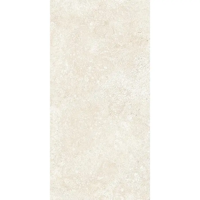 Feinsteinzeug in weißer Steinoptik 60x120, 20 mm, rutschhemmend -  - Hellbeige strukturierte Natursteinfliese für Böden und Wände.