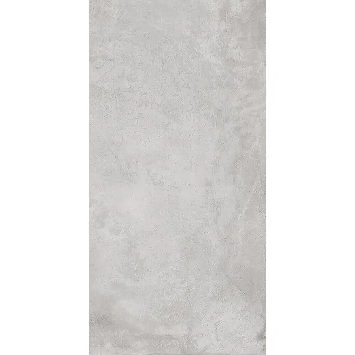 Feinsteinzeug in gewachster dunkelgrauer Betonoptik 60x120 - Ital. Fliesen -  - Hellgraue, gealterte Beton- oder Zementoptik mit feinen Rissen und natürlichen Variationen.
