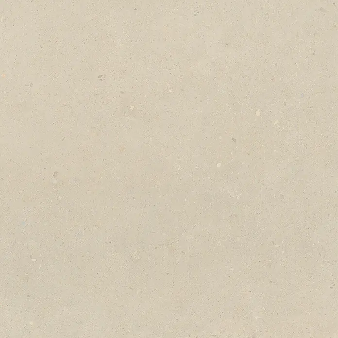 Feinsteinzeug in matter beiger Betonoptik 60x60 - Italienische Fliesen -  - Helle beige Steinoberfläche mit feinen Sprenkeln.
