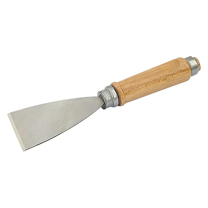 Wisent Espátula de impacto - Ancho de hoja: 80 mm, Acero - Una espátula con mango de madera y hoja metálica, ideal para trabajos de pintura y renovación.