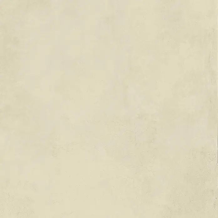 Feinsteinzeug in gewachster elfenbeinfarbener Betonoptik 120x120 -  - Hellbeige, strukturierte Betonoberfläche mit feinen Rissen.