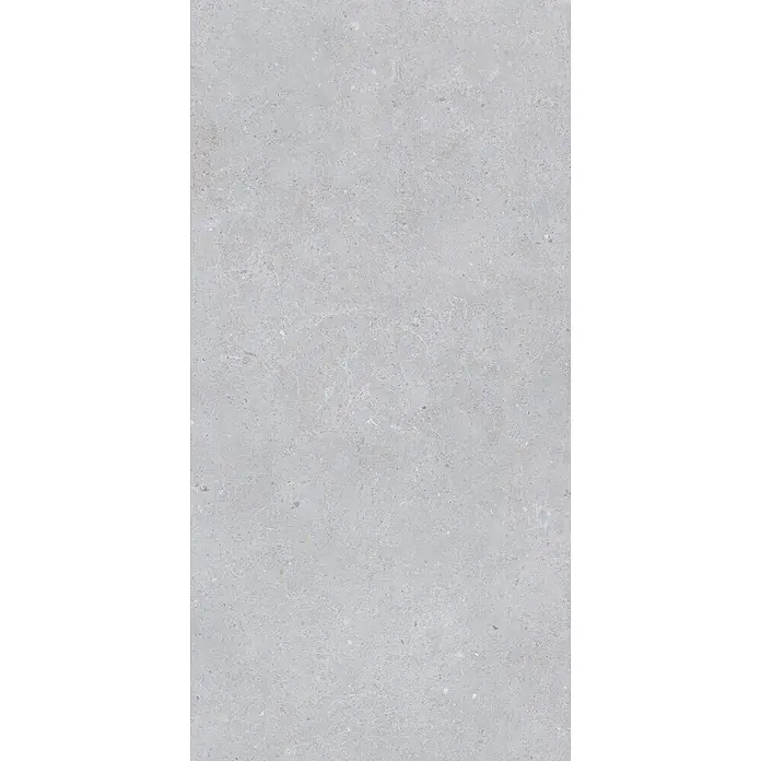 Feinsteinzeug in matter hellgrauer Betonoptik 60x120 - Italienische Fliesen -  - Hellgraue, gesprenkelte Stein- oder Betonoptikfliese mit dezenter Maserung.