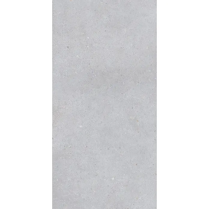 Feinsteinzeug in matter hellgrauer Betonoptik 60x120 - Italienische Fliesen -  - Hellgraue Beton- oder Terrazzoplatte mit feinen Körnchen.