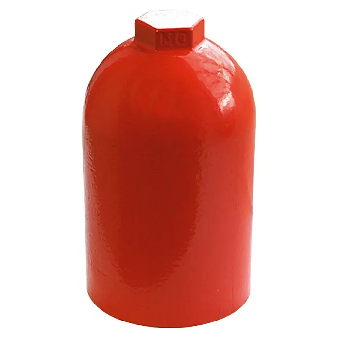 Glockenkappe - Geeignet für: Alle Gasflaschen mit Halskrause, Stahl - Roter Flaschenverschluss mit sechseckigem Kopf für einen sicheren und stilvollen Verschluss. Ideal für verschiedene Flaschen.