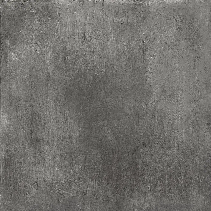 Feinsteinzeug in dunkelgrauer Harzoptik 60x60 - Italienische Fliesen -  - Dunkelgraue, strukturierte Oberfläche mit leichten Pinselstrichen, ähnlich Beton oder Metall.
