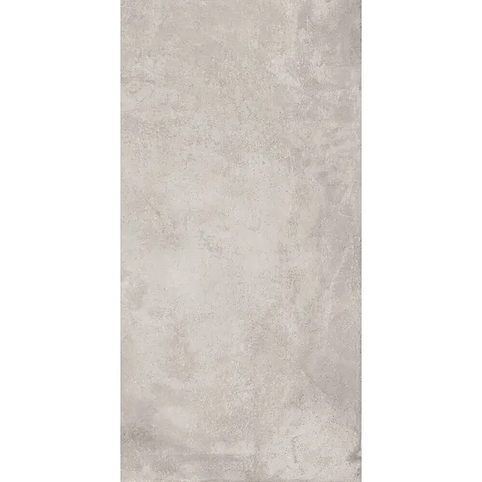 Feinsteinzeug in gewachster hellgrauer Betonoptik 60x120 - Ital. Fliesen -  - Hellgraue Betonoptik-Oberfläche mit subtiler Textur und feinen Rissdetails.