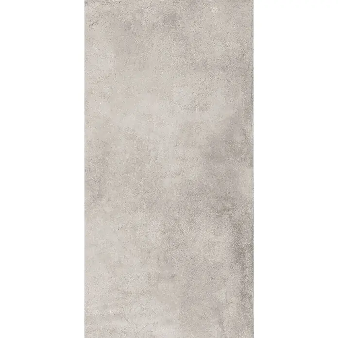Feinsteinzeug in gewachster hellgrauer Betonoptik 60x120 - Ital. Fliesen -  - Melierte hellgraue Betonoptik-Textur.