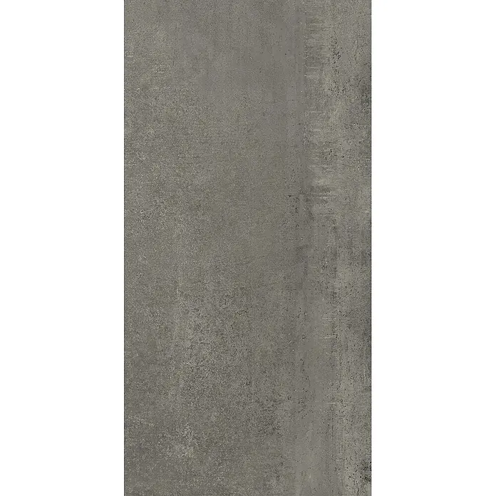 Feinsteinzeug in schwarzer Betonoptik 30x60 - Italienische Fliesen -  - Dunkelgraue Fliese in Betonoptik mit strukturierter, industrieller Oberfläche.