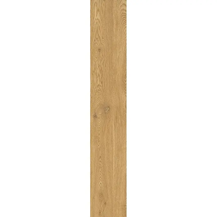 Feinsteinzeug in Caramello Holzoptik 20x120 - Italienische Fliesen -  - Helles Holzpaneel mit natürlicher Maserung und sichtbaren Ästen.