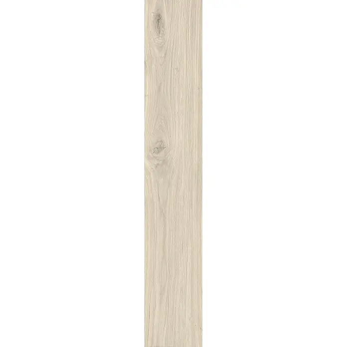 Feinsteinzeug in antiker matter weißer Holzoptik 20x120 - Ital. Fliesen -  - Helle Holzdiele mit natürlicher Maserung und dezenten Ästen, ideal für moderne Böden oder Verkleidungen.