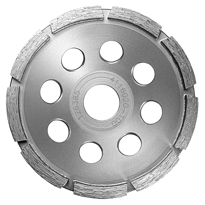 Craftomat Disco de apoyo - Orificio: 22,23 mm, Diámetro del disco: 115 milímetros (mm) - Muela de copa diamantada para amoladora de hormigón con segmentos y agujeros.