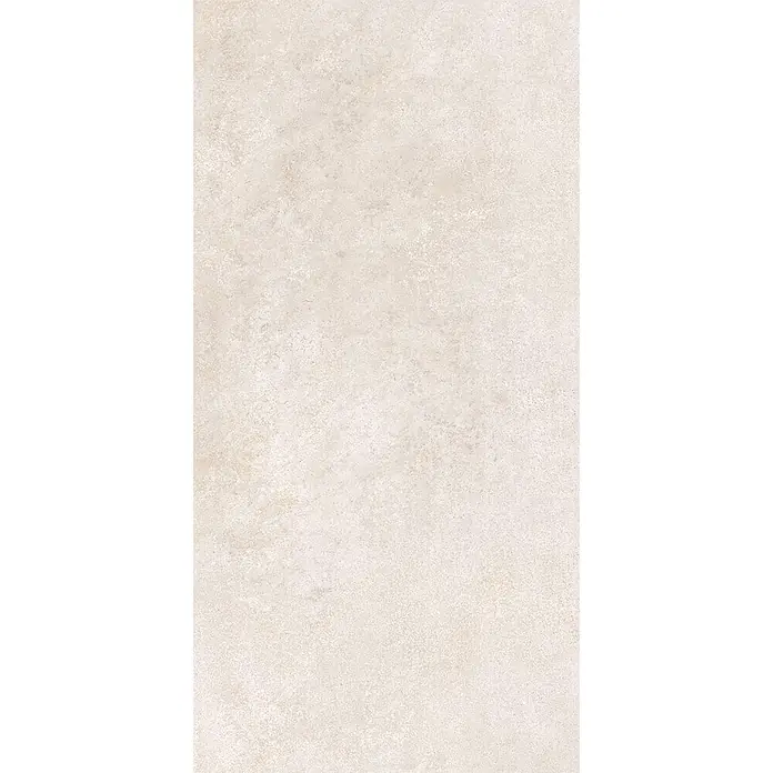 Feinsteinzeug in elfenbeinfarbener Betonoptik 30x60 - Italienische Fliesen -  - Hellbeigefarbene Fliese in Betonoptik mit strukturierter Oberfläche.