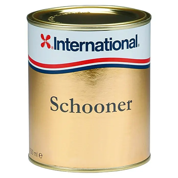 International Schooner - Klar, Hochglänzend, 750 ml - Dose International Schooner Lack, ideal für Holz im Innen- und Außenbereich, bietet langanhaltenden Schutz und eine glänzende Oberfläche.