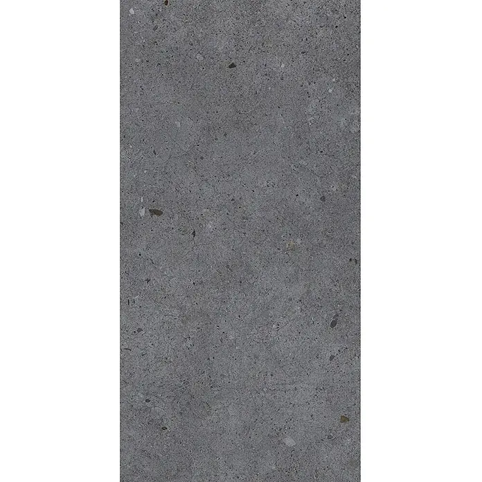 Feinsteinzeug in matter anthrazitfarbener Betonoptik 30x60 - Ital. Fliesen -  - Dunkelgraue Betonstruktur mit kleinen, variierten Zuschlagstoffen.