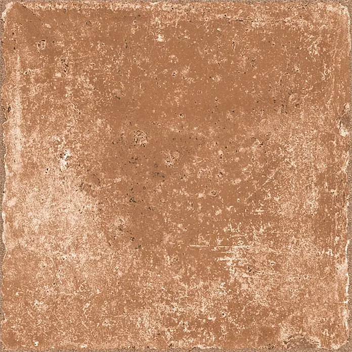 Feinsteinzeug in brauner natürlicher Terrakottaoptik 30x30 - Ital. Fliesen -  - Rustikale, quadratische, terrakottafarbene Fliese mit texturierter, unebener Oberfläche und rauen Kanten.