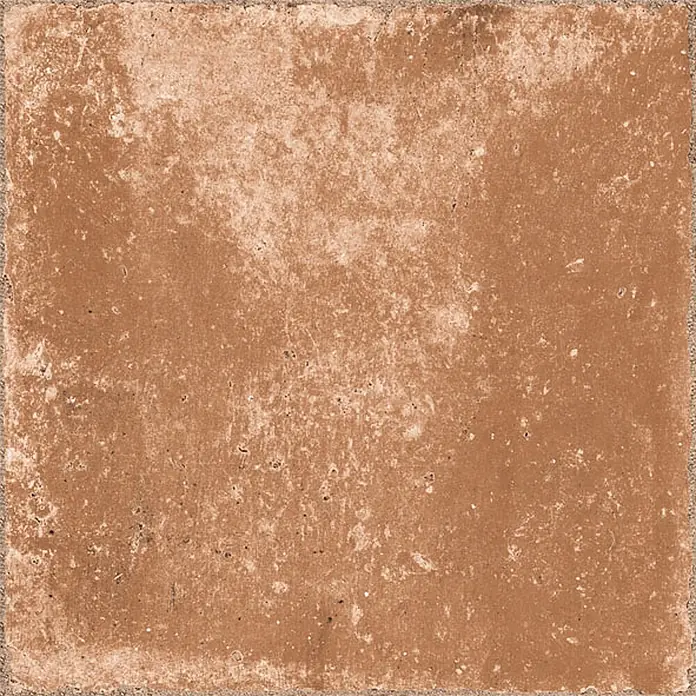 Feinsteinzeug in brauner natürlicher Terrakottaoptik 30x30 - Ital. Fliesen -  - Quadratische Terrakottafliese mit texturierter, verwitterter Oberfläche in warmem Braun-Orange.