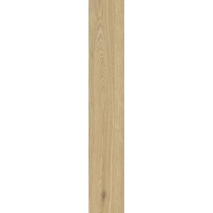 Feinsteinzeug in hellbraun Holzoptik 20x120 - Italienische Fliesen -  - Helle braune Holztextur mit natürlicher Maserung und sichtbarem Ast.
