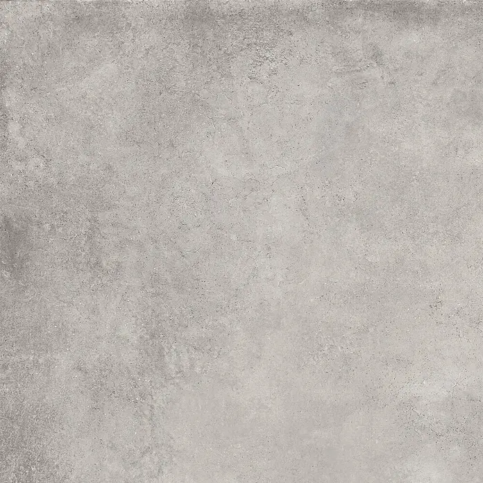 Feinsteinzeug in gewachster hellgrauer Betonoptik 80x80 - Ital. Fliesen -  - Hellgraue Betonoptik-Textur mit feinen Unebenheiten und Sprenkeln, ideal für moderne Böden oder Wände.
