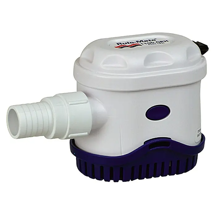 Rule Bomba de achique RM 500 - Capacidad de bombeo máx.: 1.890 l/h, 12 V - Bomba de achique Rule-Mate 1100 GPH, ideal para extraer agua de los cascos de las embarcaciones. Construcción robusta para uso confiable.