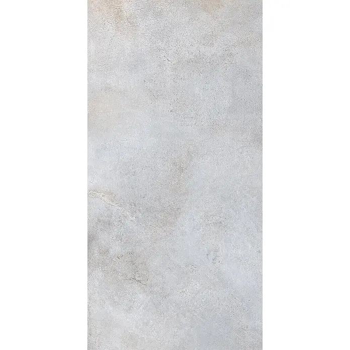 Feinsteinzeug in metallischer hellgrauer Betonoptik 60x120 - Ital. Fliesen -  - Hellgraue Beton- oder Steinstruktur mit subtilen Variationen und leicht rauer Oberfläche.