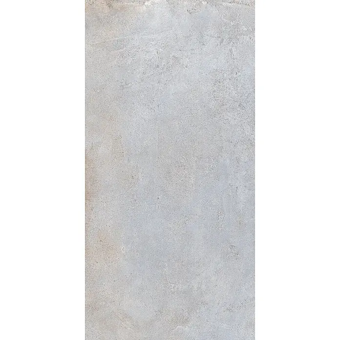 Feinsteinzeug in metallischer hellgrauer Betonoptik 60x120 - Ital. Fliesen -  - Hellgraue Beton- oder Steinstruktur mit unebener, rauer Oberfläche.