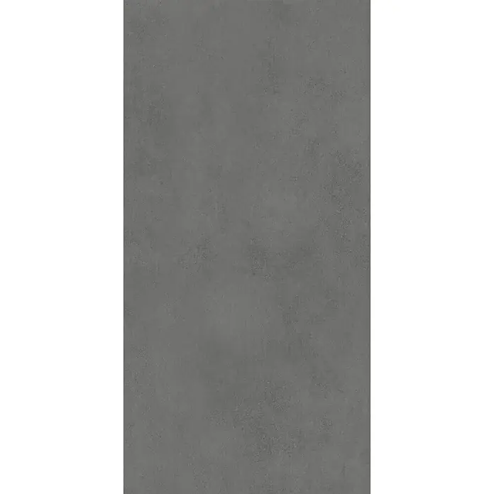 Feinsteinzeug in spachtelartiger schwarzer Harzoptik 60x120 - Ital. Fliesen -  - Strukturierte dunkelgraue Betonoberfläche.