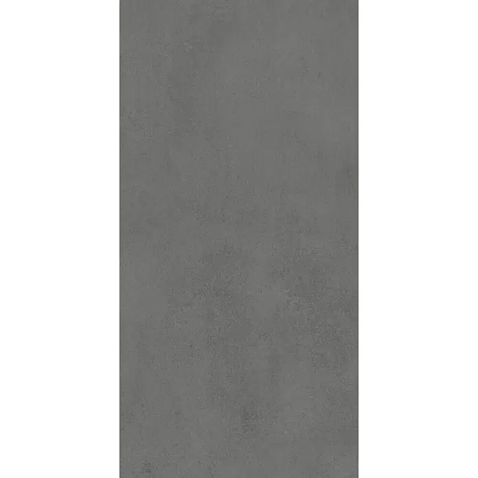 Feinsteinzeug in spachtelartiger schwarzer Harzoptik 60x120 - Ital. Fliesen -  - Graue, matt texturierte Oberfläche, ähnlich einer Beton- oder Steinplatte.