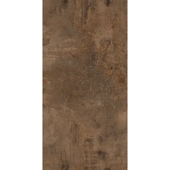 Feinsteinzeug in Corten-oxidierter Metalloptik 60x120 - Ital. Fliesen -  - Erdfarbene braune Fliese mit verwitterter, rustikaler Textur, ideal für Böden und Wände.